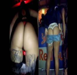 Novinhas tirando a roupa no palco do baile proibidão