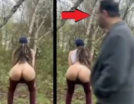 Safada foi fazer video no mato e foi flagrada por estranho