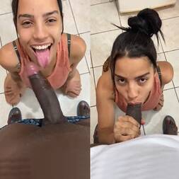 Gabi boqueteira fazendo uma chupeta caprichada